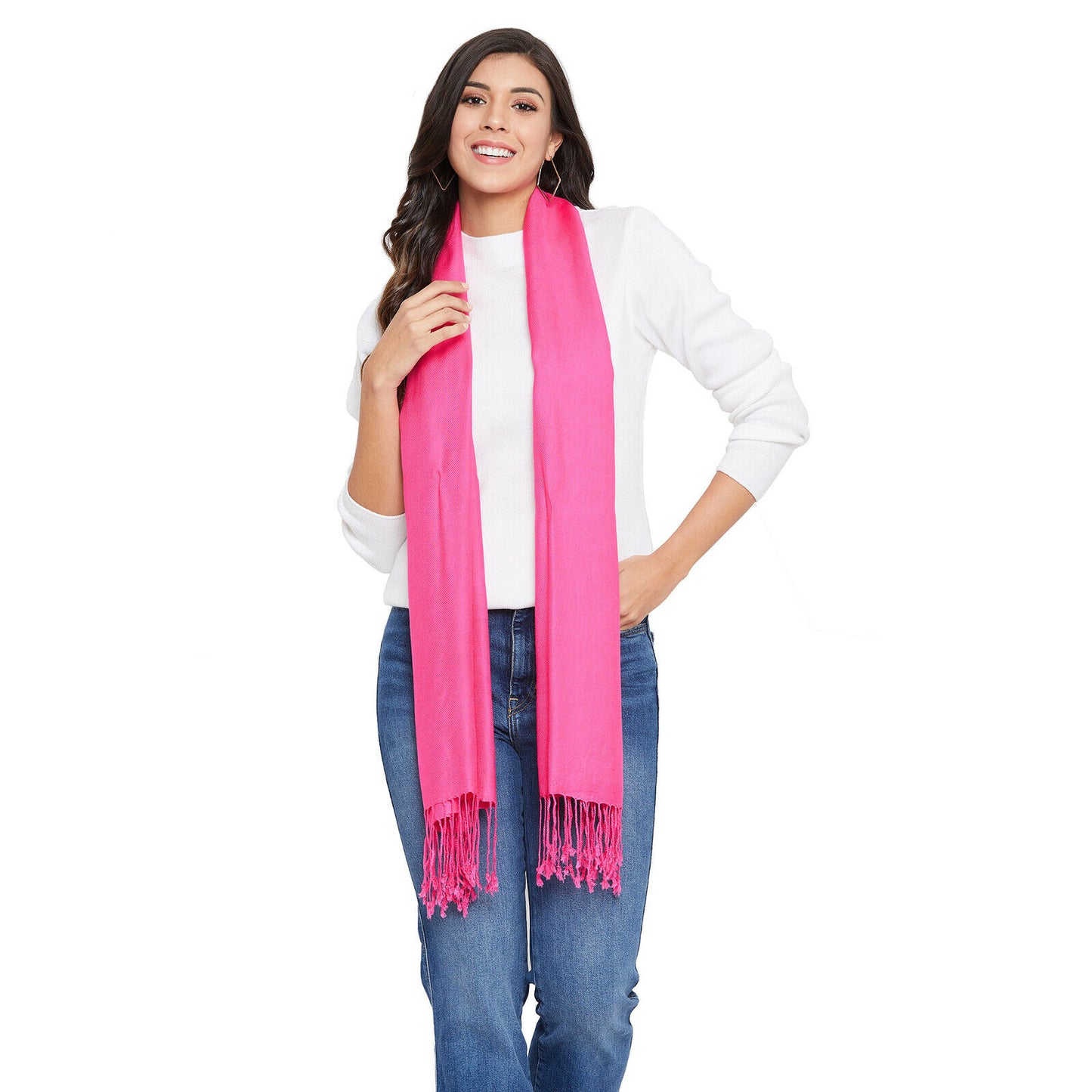 Soft Silk Shawl Wrap Women Pashmina Solid Scarf Stole Cashmere Wool Ladies Scarf